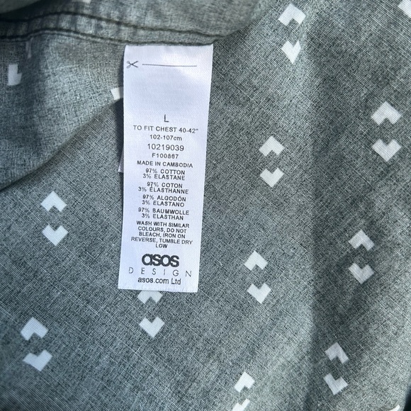 ASOS DESIGN Skinny Fit Geo Print Shirt - Picture 3 of 4
